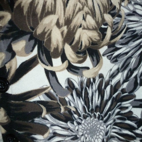 Isaac Mizrahi Live! Women's floral Print button-front  Sweater / Cardigan XXS - Picture 4 of 9